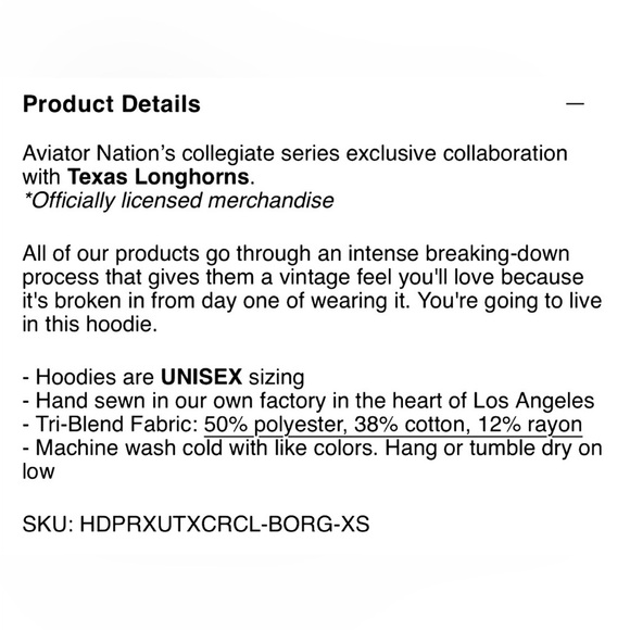 Aviator Nation University Of Texas Circle Print Hoodie, Burnt Orange, Size XS - Picture 5 of 6